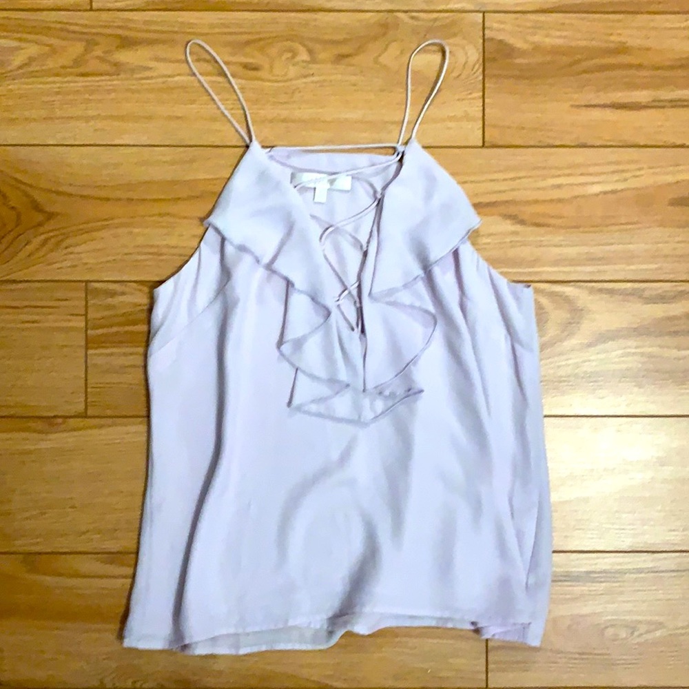 WAYF Lilac Lace-Up Ruffle Cami - Picture 6 of 6